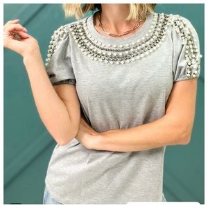 BiBi Grey Sweater with Pearls 🛍️